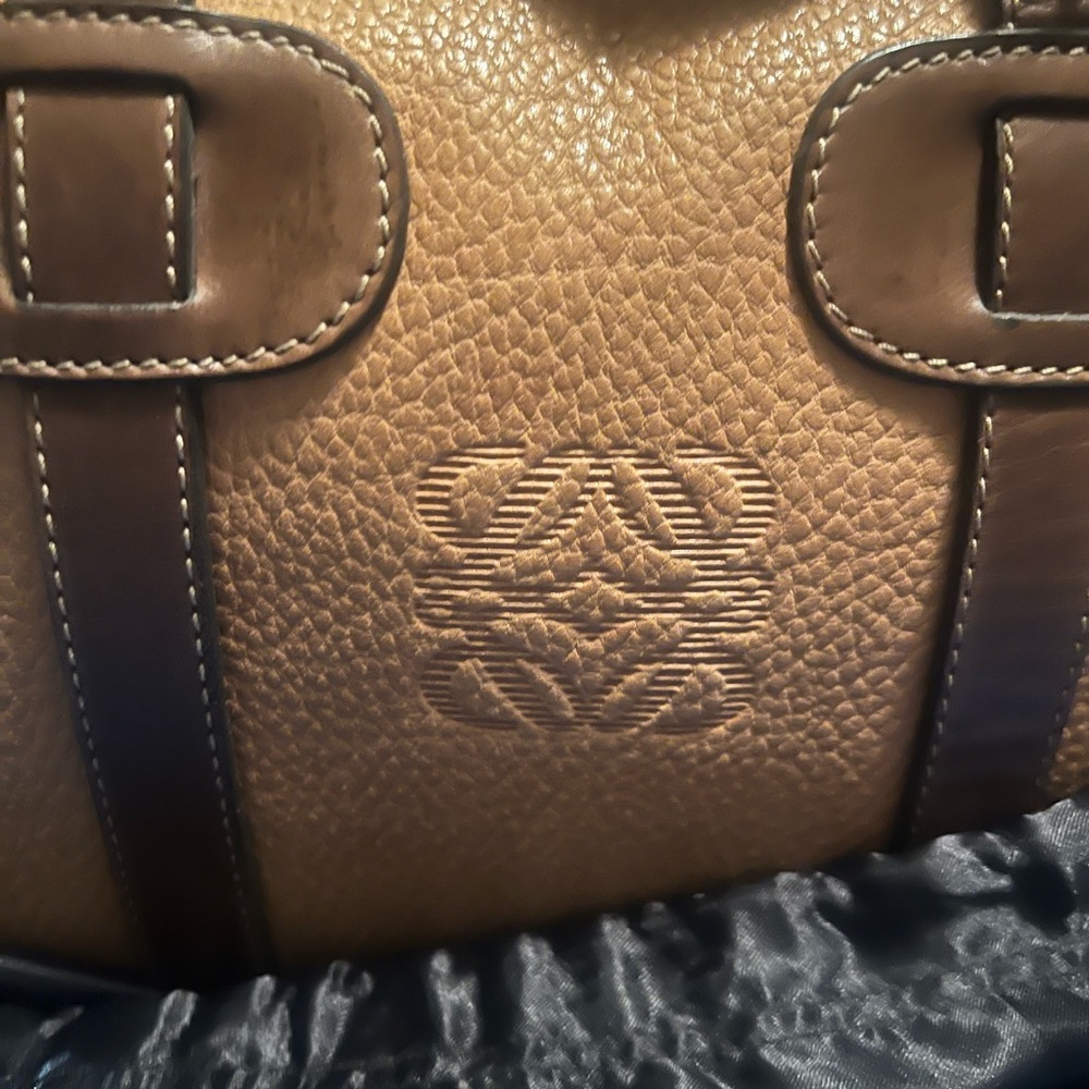 Louwe Embossed Brown Leather Handbag